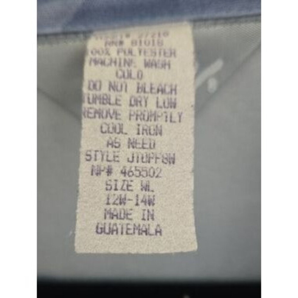 Blair Light Blue Rose Print Button‑Front Blouse WL 12W‑14W - Picture 4 of 8